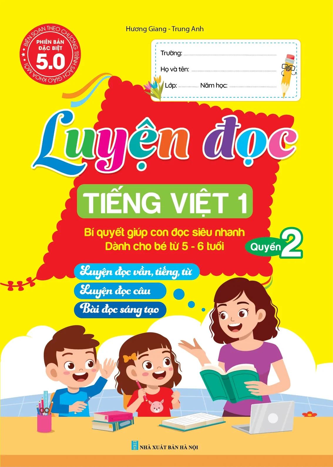 Luyện đọc TIẾNG VIỆT 1 (bìa vàng) (Quyển 2 – vân) – sách giáo dục cho bé