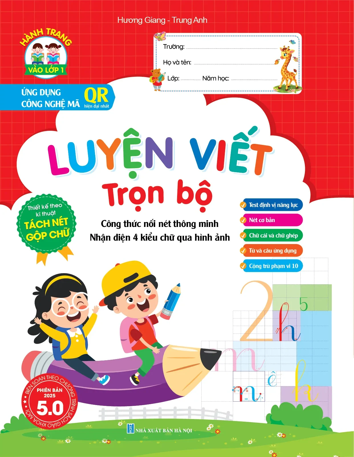 Luyện viết trọn bộ - Tiền tiểu học – Công thức nối nét thông minh - Bìa đỏ – sách giáo dục cho bé