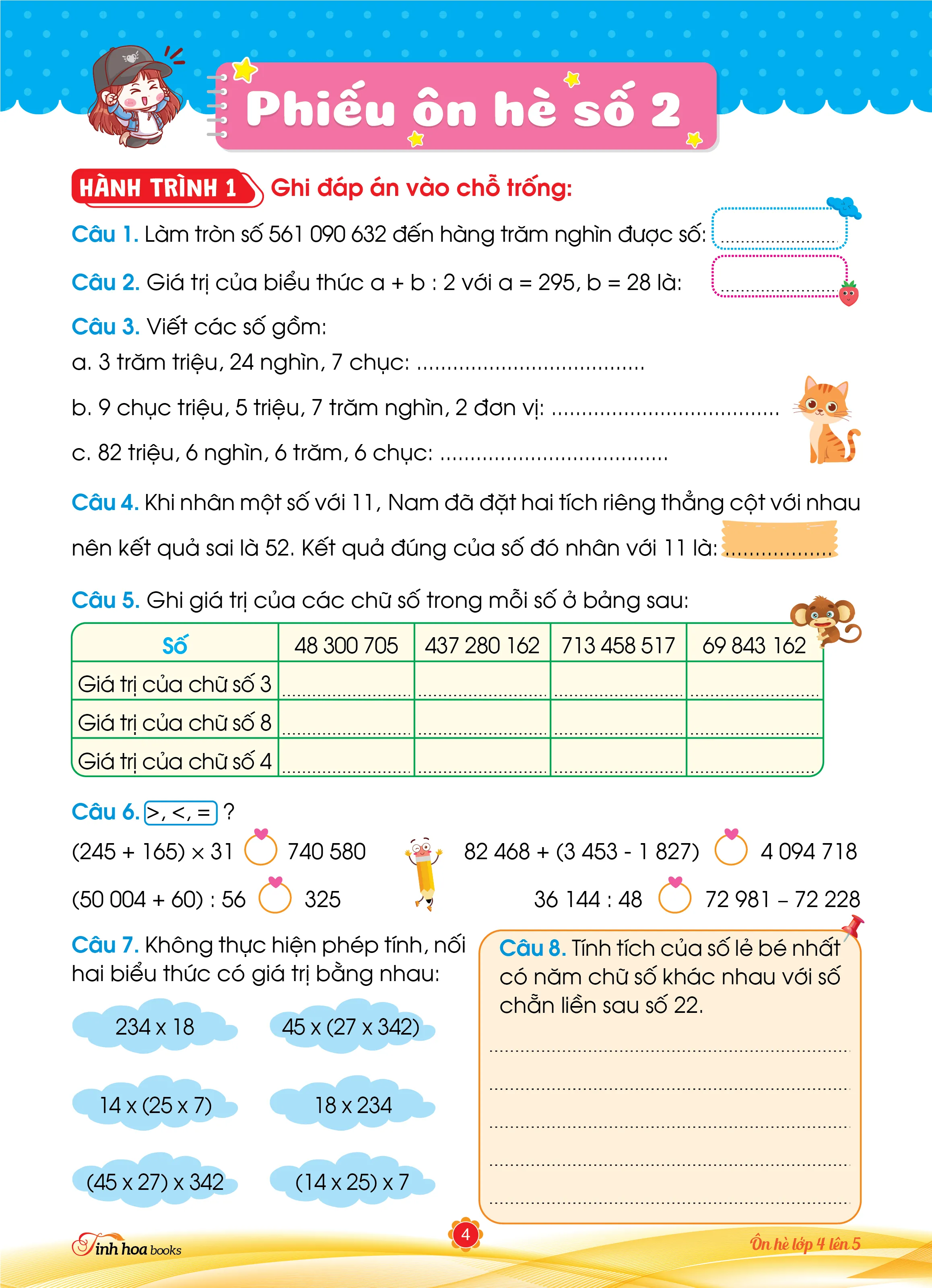 Cùng em bồi dưỡng Ôn hè Toán lớp 4 lên lớp 5 — ảnh 5