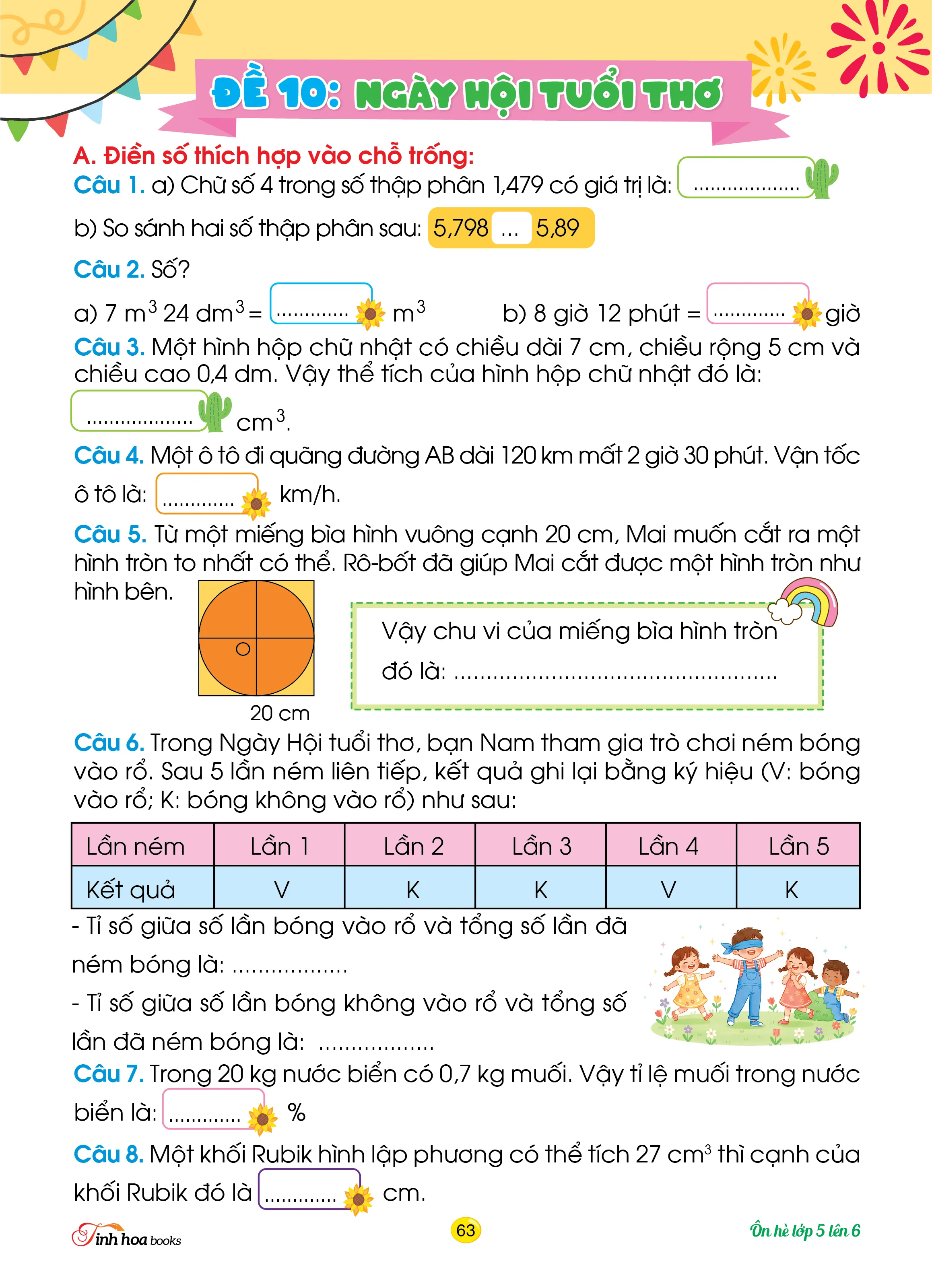 Cùng em bồi dưỡng Ôn hè Toán lớp 5 lên lớp 6 — ảnh 9
