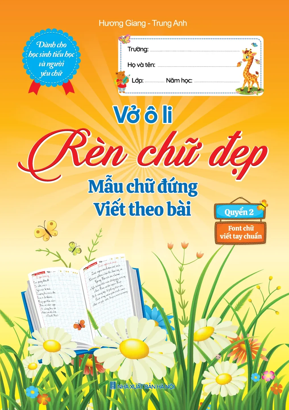 Rèn chữ đẹp Mẫu chữ đứng theo bài (bìa vàng) – sách giáo dục cho bé