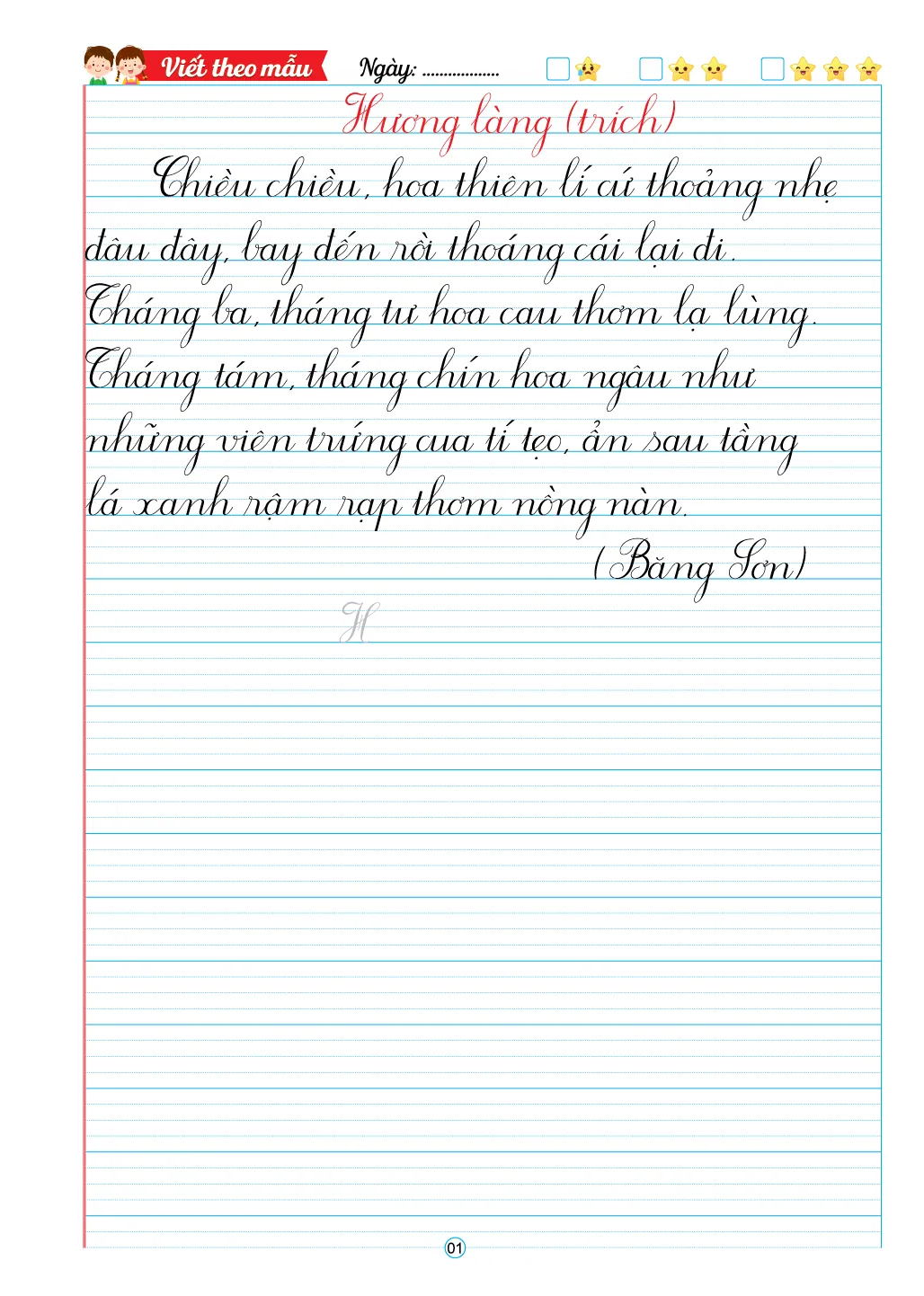 Rèn chữ đẹp Mẫu chữ nghiêng theo bài (bìa tím) — ảnh 2